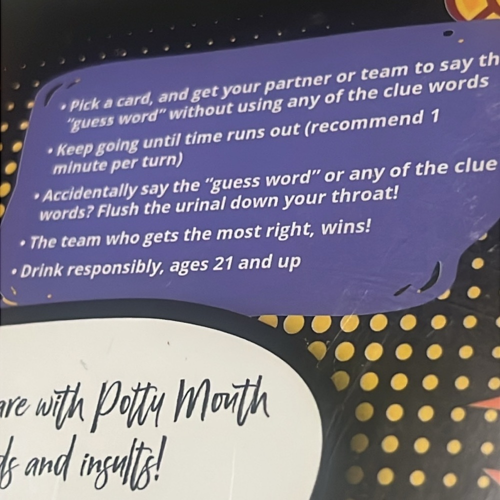 Potty Mouth adult Game drinking fun game including cards - Picture 4 of 6